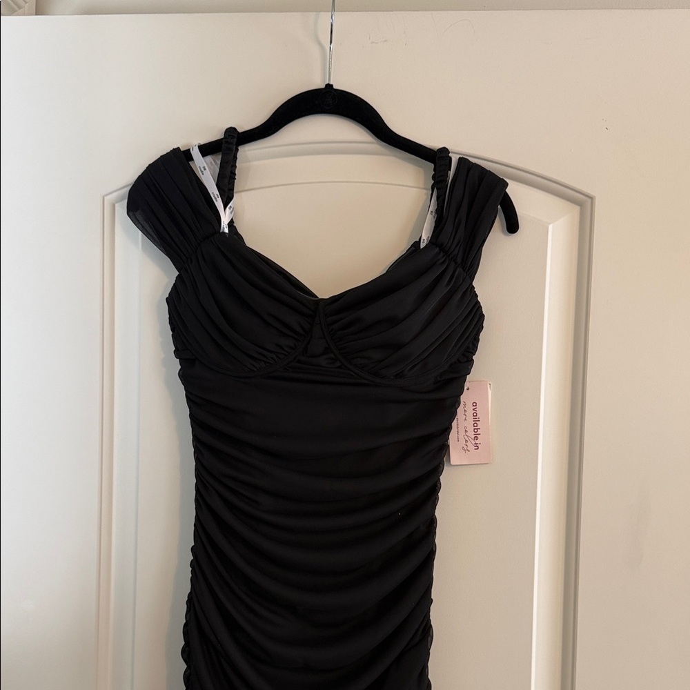 David's Bridal Black Mini Dress
